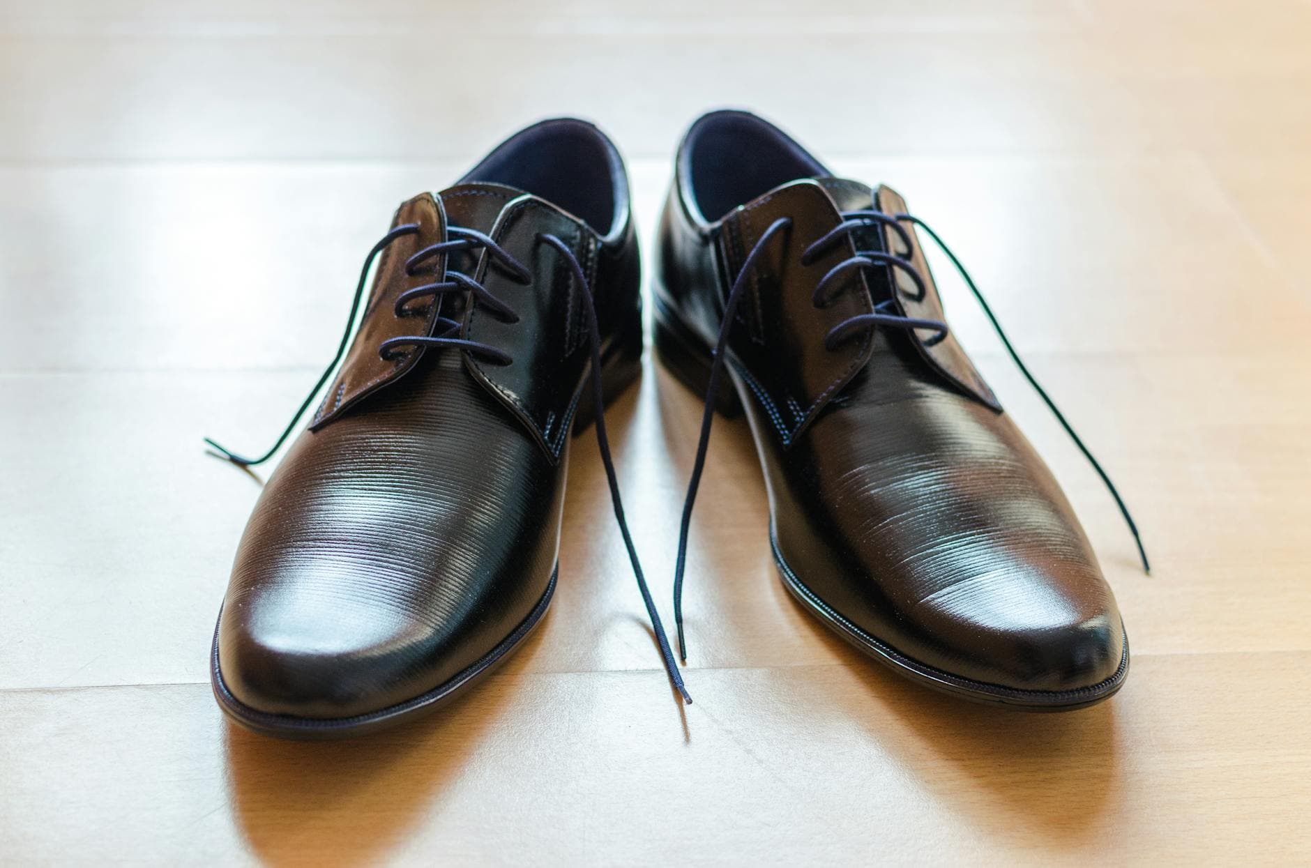 Restored polished leather shoe